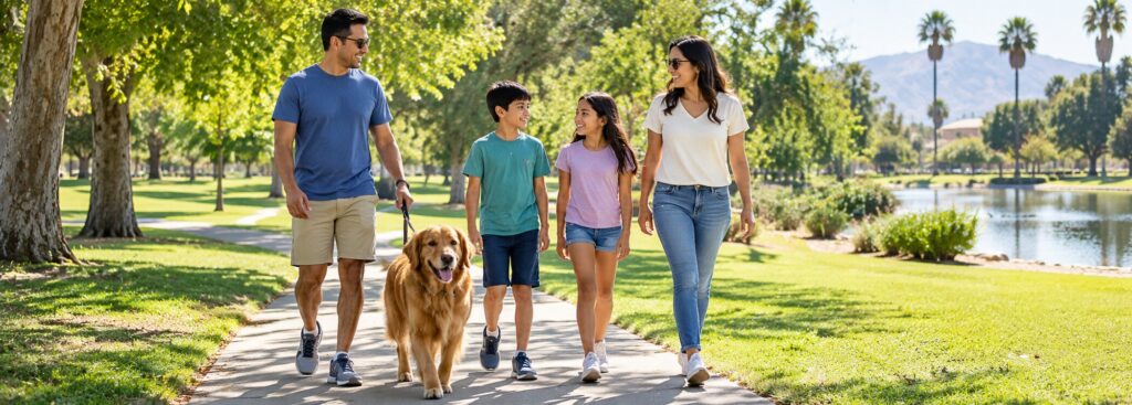 Family enjoying an outdoor park in Riverside California